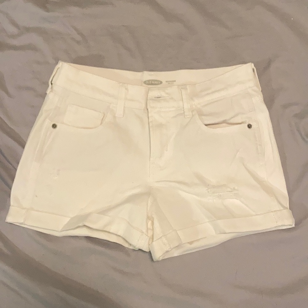 White Jean Shorts
